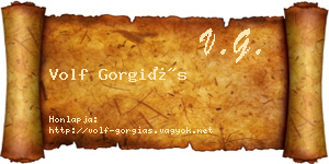 Volf Gorgiás névjegykártya